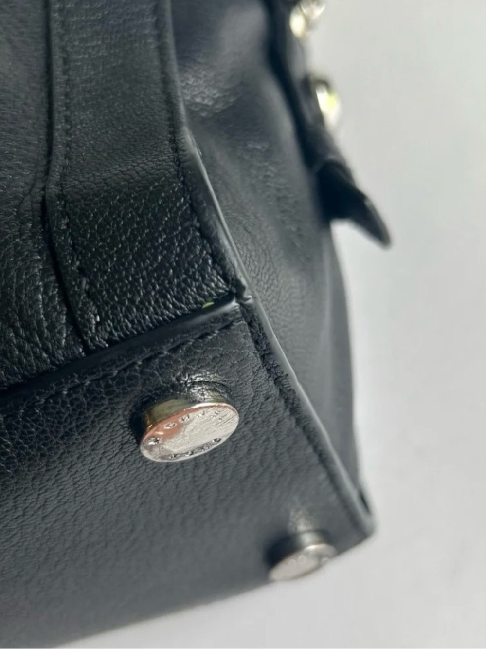 Michael Kors Black Genuine Leather Real Fur Tote - Picture 10 of 15